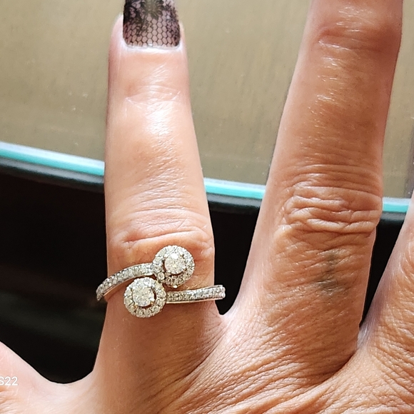 10k 2 Tone 1.2 Ct Diamond Ring Fixed And Polished For Liz - Picture 10 of 12